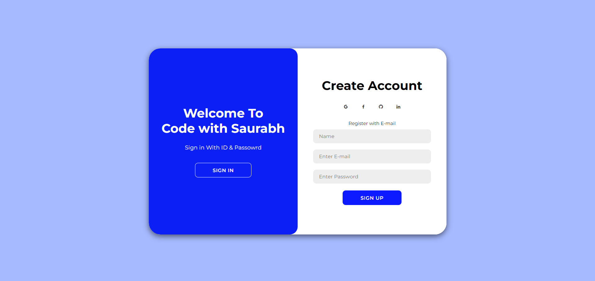 Animated Login Page