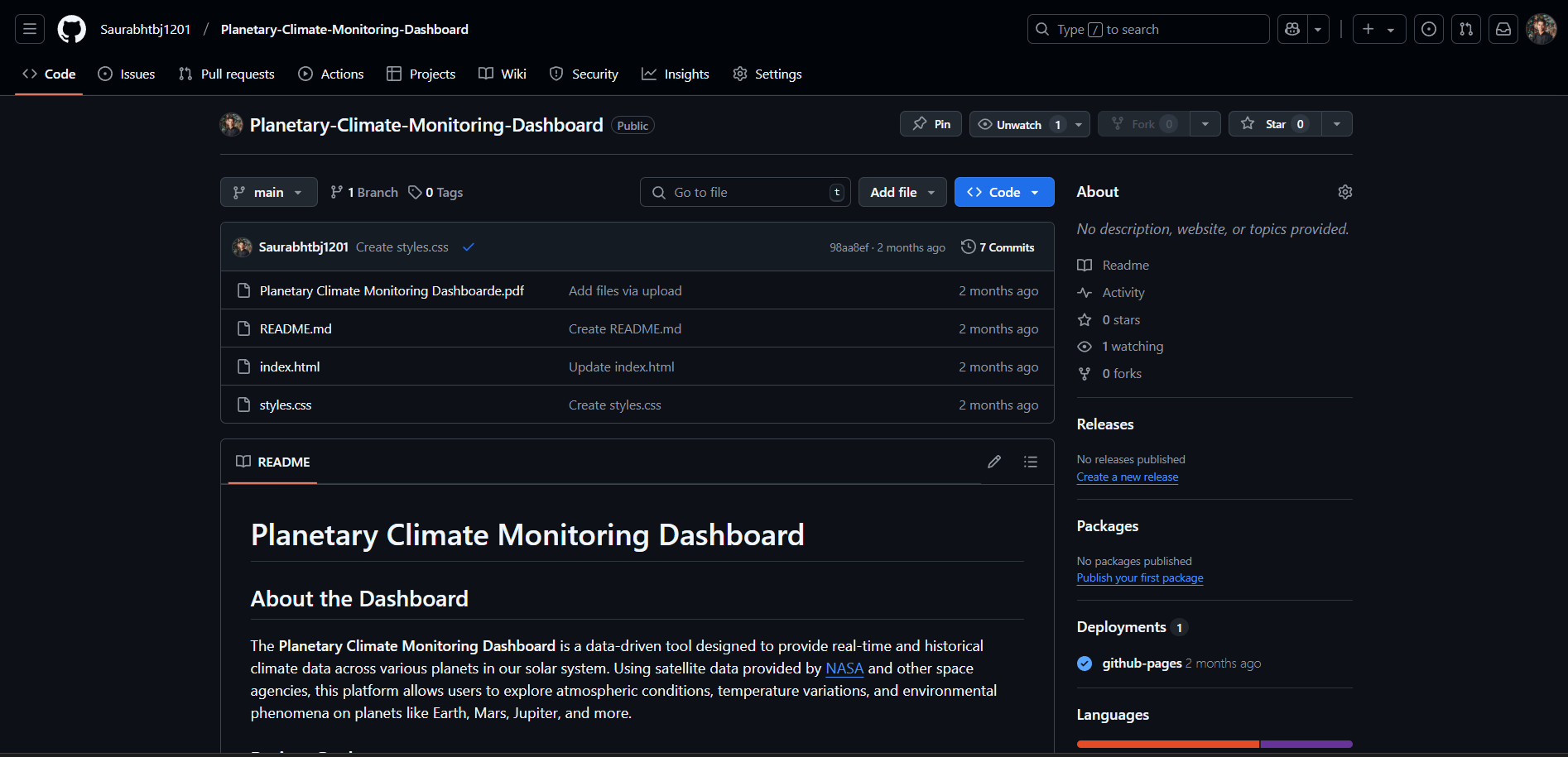 Climate Monitoring Dashboard